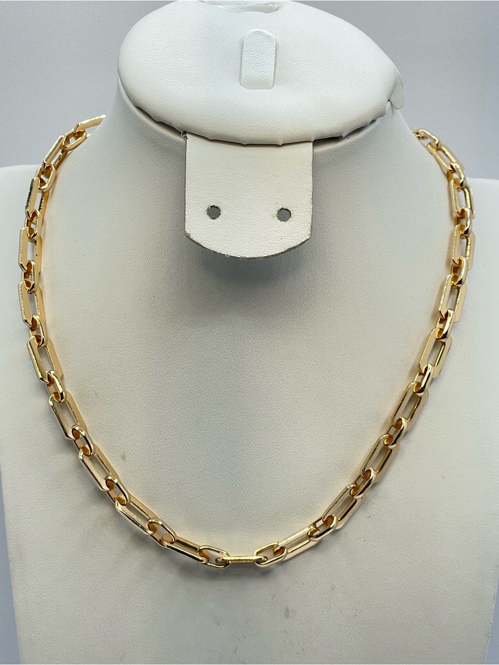 Gold Paperclip Chain Necklace Minimalist Layering Statement Glam Classic